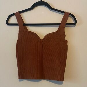 Abercrombie & Fitch Brown Ribbed Crop Top
